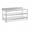 Stół ze stali nierdzewnej z półkami 200 x 90 x 16.5 cm ROYAL CATERING 10012658 RCAT-200/90-SPS3SH